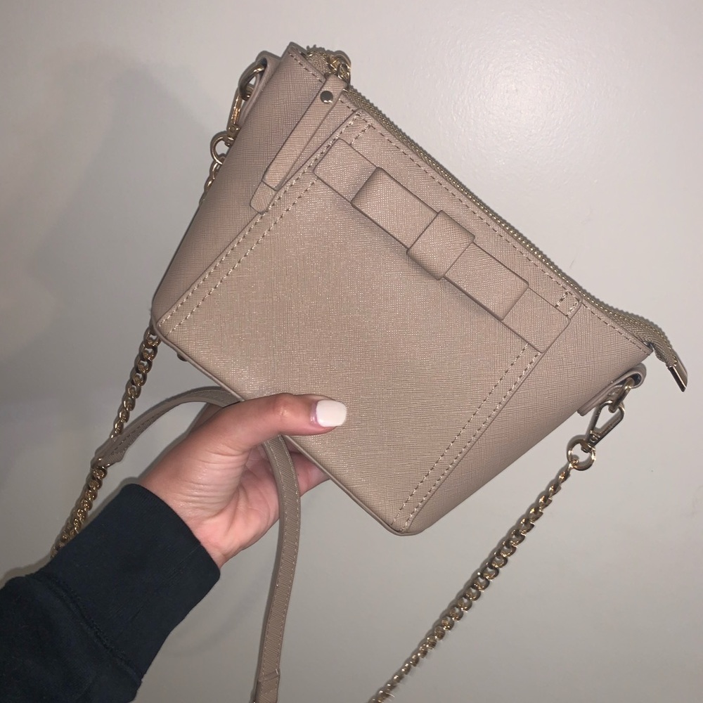 Taupe purse with cute bow